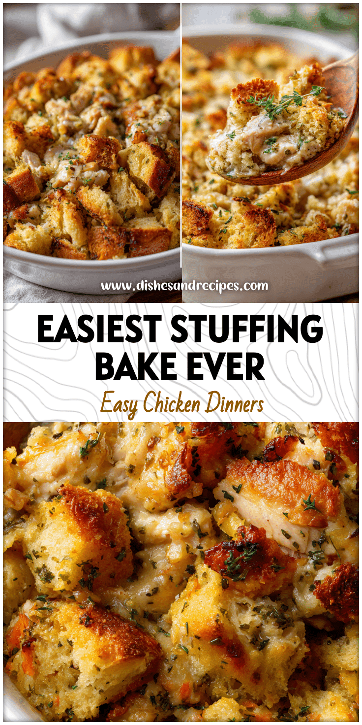 Easy Chicken & Stuffing Casserole